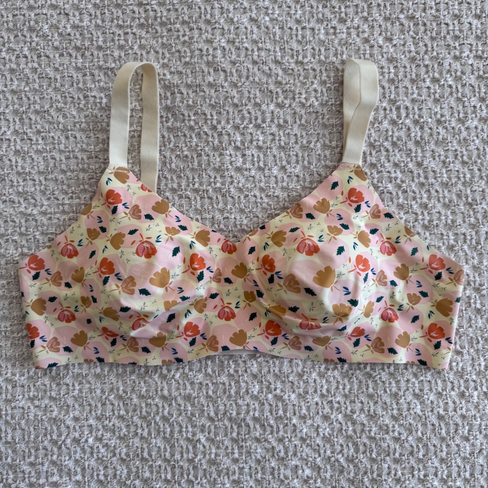 Knix Padded V-Neck Wireless Seamless Bra Discontinued Floral Print Size 5